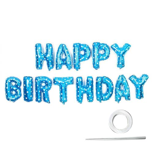Tainrunse Buchstaben, Luftballons, Banner, Partygeschenke, Happy Birthday, Luftballons, Banner, keine Luftlecks, hellblauer Punkt von Tainrunse