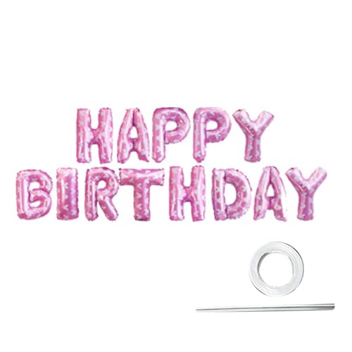 Tainrunse Buchstaben, Luftballons, Banner, Partygeschenke, Happy Birthday, Luftballons, Banner, keine Luftlecks, rosa Punkte von Tainrunse