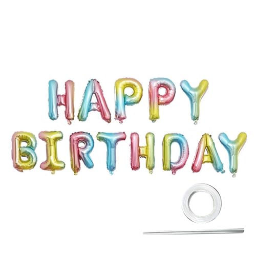 Tainrunse Buchstaben, Luftballons, Banner, Partyzubehör, Happy Birthday, Luftballons, Banner, kein Luftaustritt, Regenbogenfarbe von Tainrunse