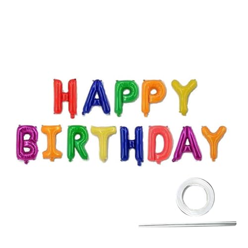 Tainrunse Buchstaben, Luftballons, Banner, Partyzubehör, Happy Birthday, Luftballons, Banner, kein Luftaustritt, mehrfarbig von Tainrunse