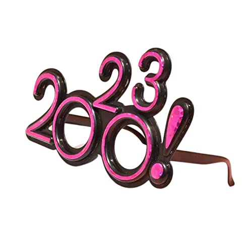 Tainrunse Neujahr Kinder Brille Silvester Party 2023 Brille Deko Lustig Groß Kunststoff Rosa von Tainrunse