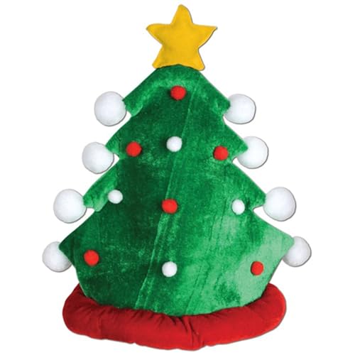 Tainrunse Party Headwear Samt Cartoon Weihnachtsbaum Stil Cosplay Kopfbedeckung Dekorative Lebendige Farbe Grün von Tainrunse