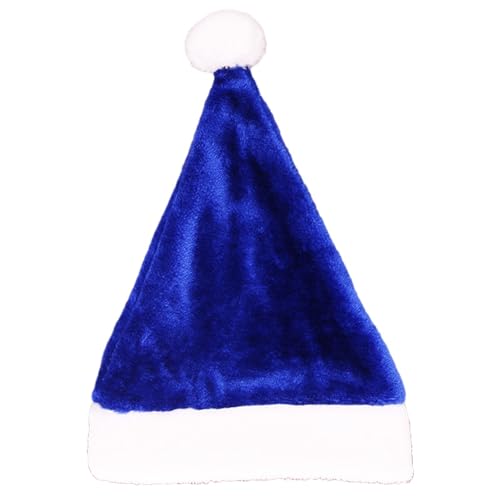 Tainrunse Weihnachtsmütze Erwachsene Weihnachtsmann Kurze Plüschmütze Waschbar Klassisch Blau von Tainrunse