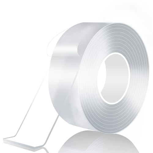 Taiyeestar 5m Doppelseitiges Klebeband Extra Stark Transparent (30mm breit), Ablösbar nicht markierend Doppelseitiges transparentes Nano tape, für Teppich/Foto Wand/Küche/Zuhause, 2mm Dicke von Taiyeestar