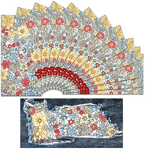 10 Stück Bügelbilder für Jeans, Blumen-Reparaturflicken, starke Innenreparatur für Kleidung, antike Patches für zerrissene Jeans, Kleidung, Hosen, Knie, 11,9 x 6,1 cm (frischer Stil) von Taiyin