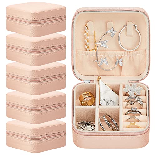 Taiyin Reise-Schmuckkästchen, Schmuck-Reise-Organizer, kleine Schmuckschatulle, Brautjungfer, Geschenk-Boxen, Mini-Aufbewahrungsbox, Rosa von Taiyin