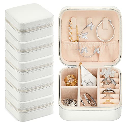 Taiyin Reise-Schmuckkästchen, Schmuck-Reise-Organizer, kleine Schmuckschatulle, Brautjungfer, Geschenk-Boxen, Mini-Aufbewahrungsbox, Weiß von Taiyin