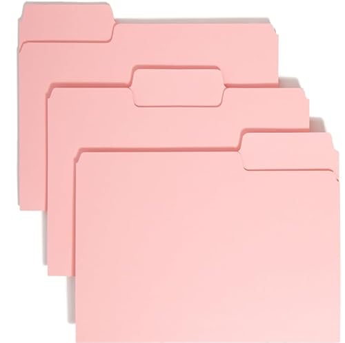 Aktenordner, 60 Stück, Manila-Ordner mit 1/3-Schnitt-Tabs, Briefgröße, farbige Aktenordner für Büro, Schule, Zuhause, Dokumentenorganisation, Rosa Aktenordner, 60 Stück, Manila-Ordner mit 1/3-Schnitt-Tabs, Briefgröße, farbige Aktenordner für Büro, Schule, Zuhause, Dokumentenorganisation, Rosa von Taja