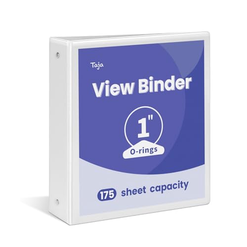 Ringbuch mit 3 Ringen, 2,5 cm mit Taschen, PVC-frei, Sichtbuch für 21,6 x 27,9 cm, Briefgröße, Papier, neutrale Farbe für Schule, Büro und Zuhause, Weiß Ringbuch mit 3 Ringen, 2,5 cm mit Taschen, PVC-frei, Sichtbuch für 21,6 x 27,9 cm, Briefgröße, Papier, neutrale Farbe für Schule, Büro und Zuhause, Weiß von Taja