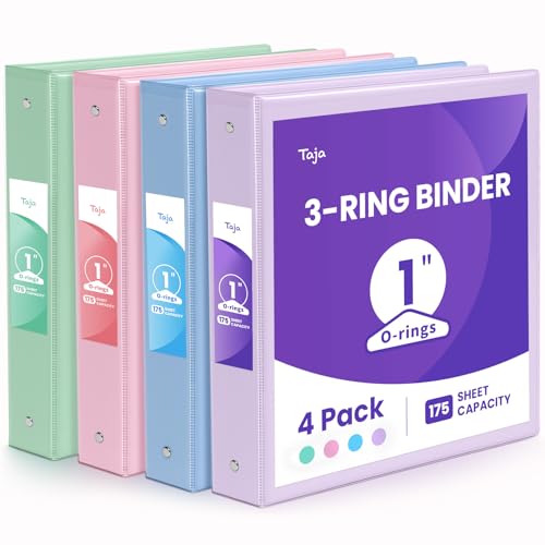 Ringbücher mit 3 Ringen, 2,5 cm mit Taschen, PVC-frei, Sichtbuch für 21,6 x 27,9 cm, Briefgröße, Papier, Pastellfarben, für Schule, Büro und Zuhause Ringbücher mit 3 Ringen, 2,5 cm mit Taschen, PVC-frei, Sichtbuch für 21,6 x 27,9 cm, Briefgröße, Papier, Pastellfarben, für Schule, Büro und Zuhause von Taja
