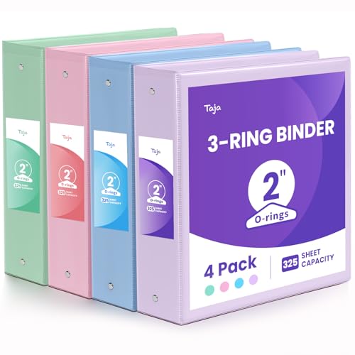 Ringordner mit 3 Ringen, 5,1 cm mit Taschen, PVC-frei, Sichtbuch für 21,6 x 27,9 cm, Briefgröße, Papier, Pastellfarben, für Schule, Büro und Zuhause Ringordner mit 3 Ringen, 5,1 cm mit Taschen, PVC-frei, Sichtbuch für 21,6 x 27,9 cm, Briefgröße, Papier, Pastellfarben, für Schule, Büro und Zuhause von Taja