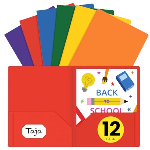 Taja Lebendige Kunststoff-Ordner mit Taschen, helle Farben, 2 Fächer, mit Visitenkartenschlitz, Poly-Ordner für Schule und Büro, Briefgröße, 12 Stück Taja Lebendige Kunststoff-Ordner mit Taschen, helle Farben, 2 Fächer, mit Visitenkartenschlitz, Poly-Ordner für Schule und Büro, Briefgröße, 12 Stück von Taja