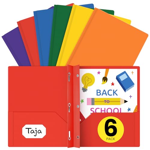 Taja Lebendige Kunststoff-Ordner mit Taschen und Zinken, 6 Stück, helle Farben, 2 Fächer, mit Visitenkartenschlitz, Poly-Ordner für Schule und Büro, Briefgröße Taja Lebendige Kunststoff-Ordner mit Taschen und Zinken, 6 Stück, helle Farben, 2 Fächer, mit Visitenkartenschlitz, Poly-Ordner für Schule und Büro, Briefgröße von Taja