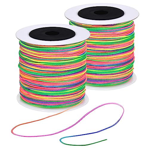 160m Regenbogen Nylonschnur für Armbänder 1mm Nylonfaden Bastelschnur Perlenfaden Bunte Faden Satinschnur für Armbänder Perlen von TakFree