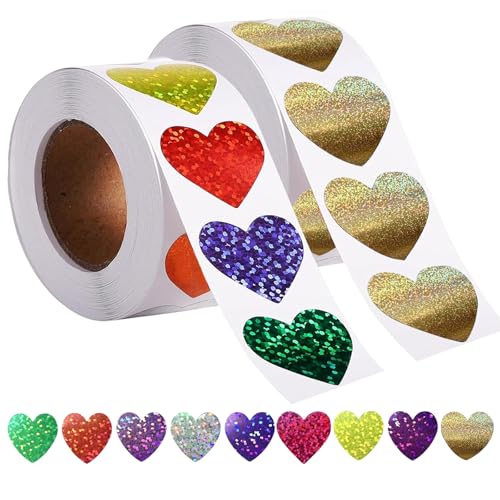 Herz Sticker Aufkleber 1000 Stück Glitzer Sticker Herzen Liebe Herz Aufkleber Selbstklebend Belohnungssticker Herzsticker 25mm Herz Sticker Aufkleber 1000 Stück Glitzer Sticker Herzen Liebe Herz Aufkleber Selbstklebend Belohnungssticker Herzsticker 25mm von TakFree