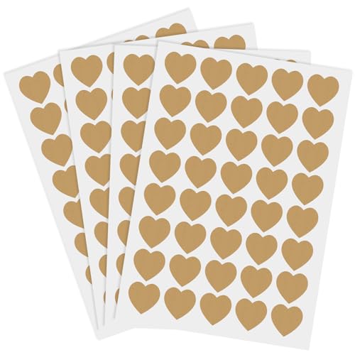 Herz Sticker Herzen 1500 Stück Kraftpapier Aufkleber Herzen 2.5cm Selbstklebende Herz Sticker Etiketten für Hochzeiten Scrapbooking von TakFree