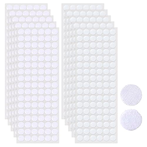 Klettpunkte Selbstklebend 15mm Klettverschluss Klett Klettpunkte Klebe Klettband 510 Paar Klettstreifen Klettklebepunkte für Papier (Weiß) von TakFree