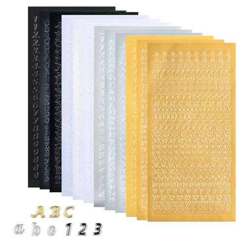 Wachsbuchstaben für Kerzen 12 Blätter Buchstaben Zahlen Aufkleber Sticker Klein Kunststoff Wachszahlen Buchstaben für Kerzen von TakFree