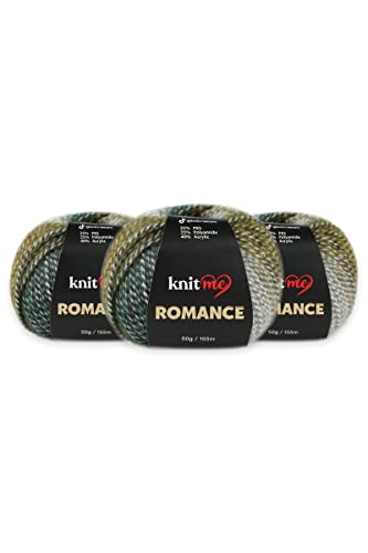 Knitme ROMANCE BATIK Handstrickgarn, Wolle 3-Teilige Packung, Micro Acryl, Pes, Polyamid Sportgarn, 1 Ball 50 gr, 155mt Taka Yarn (KB08) von Taka Fabrics