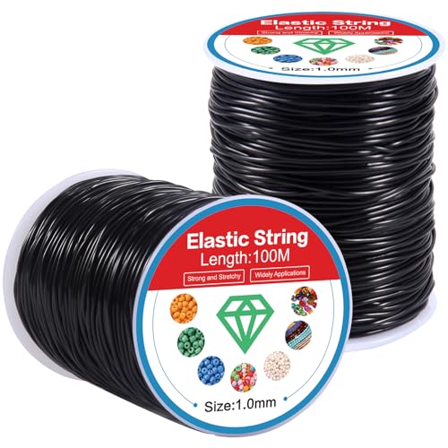 Elastisch Schmuckfaden Schwarz Gummifaden Gummiband für Armbänder Reißfest 1mm Nylonschnur Faden für Herstellung Perlenschmuck,Perlen,100m Elastisch Schmuckfaden Schwarz Gummifaden Gummiband für Armbänder Reißfest 1mm Nylonschnur Faden für Herstellung Perlenschmuck,Perlen,100m von Taknews