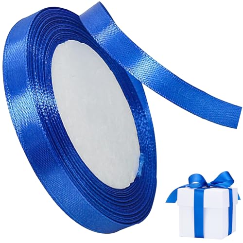 Taknews Polyester Satinband Blau 15mm x 22m Blaues Geschenkband Schleifenband für Geschenk Dekoration Verpackung,Bänder zum Basteln,Schleifen,Hochzeit von Taknews