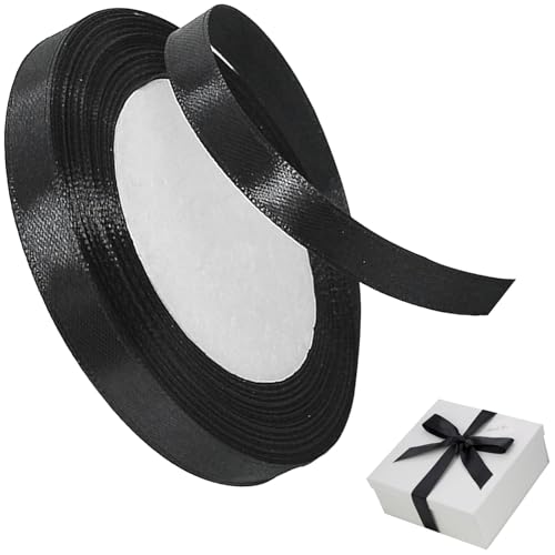 Taknews Schleifenband Schwarz 15mm x 22m Polyester Satinband Geschenkband für Geschenk Dekoration Verpackung,Bänder zum Basteln,Schleifen,Hochzeit Taknews Schleifenband Schwarz 15mm x 22m Polyester Satinband Geschenkband für Geschenk Dekoration Verpackung,Bänder zum Basteln,Schleifen,Hochzeit von Taknews