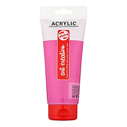 Talens Art Creation Acrylfarbe - 200 ml Tube - Permanentrot Violett 567 - Halbdeckend - Ausgezeichnete Lichtechtheit - Schnell trocknend - Wasserfest - Seidenglänzendes Finish von Talens Art Creation
