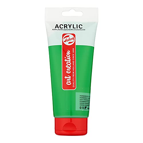 Talens Art Creation Acrylfarbe - Permanentgrün hell 618-200 ml Tube - halbdeckende, schnell trocknende Farbe mit Seidenglanz von Talens Art Creation