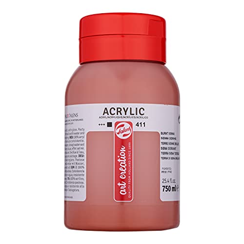 Talens Art Creation Acrylfarbe - Siena gebrannt 411-750 ml - Deckende Farbe mit hervorragender Lichtechtheit - Vielseitig einsetzbar für verschiedene Untergründe von Talens Art Creation