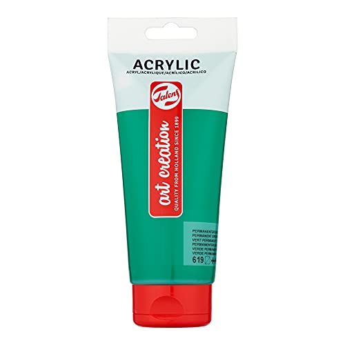 Talens Art Creation Acrylfarbe Tube - 200 ml Permanentgrün dunkel 619 - Halbtransparent, hervorragende Lichtechtheit, schnell trocknend, seidenglänzend von Talens Art Creation