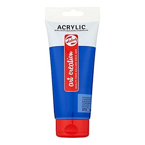 Talens Art Creation Acrylfarbe Tube 200 ml - Phthaloblau 570 - Transparent & Lichtecht - Schnelltrocknend & Seidenglänzend von Talens Art Creation
