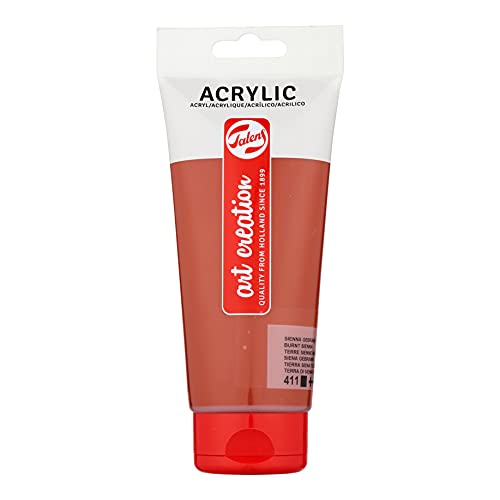 Talens Art Creation Acrylfarbe Tube - Siena gebrannt 411-200 ml - Deckend mit hervorragender Lichtechtheit - Seidenglanz Finish von Talens Art Creation