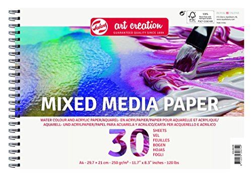 Talens Art Creation Mix Media Papier Din A4, 250g/m², 30 Blatt von Talens Art Creation