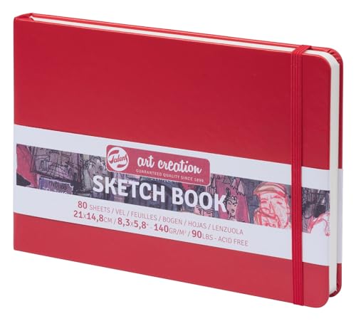 Talens Art Creation - Skizzenbuch Rot 14,8 x 21 cm - 140 g 80 Blatt - Ideal für Bleistift Pastellstifte Acryl Gouache Tusche Holzkohle Talens Art Creation - Skizzenbuch Rot 14,8 x 21 cm - 140 g 80 Blatt - Ideal für Bleistift Pastellstifte Acryl Gouache Tusche Holzkohle von Talens Art Creation