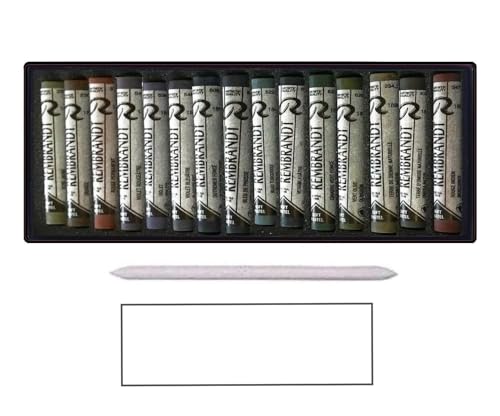 Rembrandt Weiche Pastellkreiden - Box mit 15Farben, Auswahl dunkler Töne, ideal für den Hintergrund (France Import) von Talens Japan