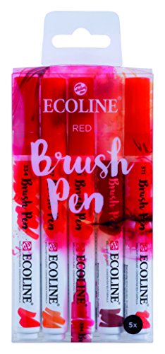 Talens Ecoline 5 brush pens "Red" von Ecoline