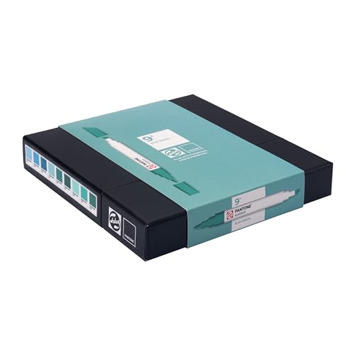 Talens | Pantone Marker 9er Set Blue Green | Dual-Tip-Stift mit Pinselspitze und Keilspitze | Wasserbasierte, pigmentierte Tinte in Pantone-Farben Talens | Pantone Marker 9er Set Blue Green | Dual-Tip-Stift mit Pinselspitze und Keilspitze | Wasserbasierte, pigmentierte Tinte in Pantone-Farben von Talens
