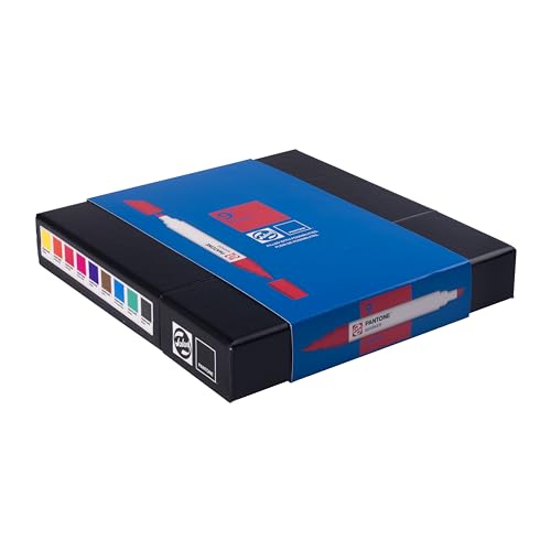 Talens | Pantone Marker 9er Set Primary | Dual-Tip-Stift mit Pinselspitze und Keilspitze | Wasserbasierte, pigmentierte Tinte in Pantone-Farben Talens | Pantone Marker 9er Set Primary | Dual-Tip-Stift mit Pinselspitze und Keilspitze | Wasserbasierte, pigmentierte Tinte in Pantone-Farben von Talens