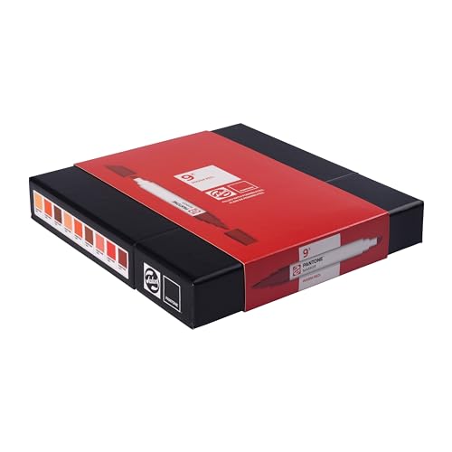 Talens | Pantone Marker 9er Set Warm Red | Dual-Tip-Stift mit Pinselspitze und Keilspitze | Wasserbasierte, pigmentierte Tinte in Pantone-Farben Talens | Pantone Marker 9er Set Warm Red | Dual-Tip-Stift mit Pinselspitze und Keilspitze | Wasserbasierte, pigmentierte Tinte in Pantone-Farben von Talens