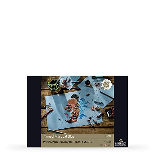 Talens Rembrandt Paper Toned Mystical Blue, 8.3 x 11.7 (A4), 50 Sheets (93080032) von Talens Japan