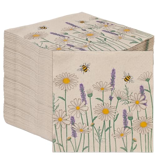 Table Kind 100 x Großpackung weiche Servietten aus Recyclingpapier Gänseblümchen Blumen Biene Einweg-Partyservietten Hochzeiten nachhaltig ungebleicht recycelbar hergestellt in der EU 2-lagig 33cm Table Kind 100 x Großpackung weiche Servietten aus Recyclingpapier Gänseblümchen Blumen Biene Einweg-Partyservietten Hochzeiten nachhaltig ungebleicht recycelbar hergestellt in der EU 2-lagig 33cm von Talking Tables