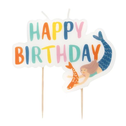 Talking Tables 1 Meerjungfrau Happy Birthday Kerze Kuchen Topper für Geburtstagsparty unter dem Meer Themen Dekorationen Höhe 11 cm Breite 10 cm Tiefe 0,8 cm Talking Tables 1 Meerjungfrau Happy Birthday Kerze Kuchen Topper für Geburtstagsparty unter dem Meer Themen Dekorationen Höhe 11 cm Breite 10 cm Tiefe 0,8 cm von Talking Tables