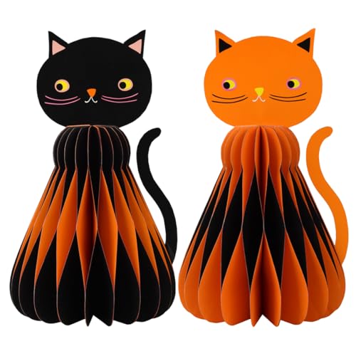 Talking Tables 2 x Halloween-Katzen-Wabenlaternen-Dekoration und Pom-Pom-Papierdekorationen, Tafelaufsätze, Girlanden, Partys, Hochzeiten, Festivals, Gärten Talking Tables 2 x Halloween-Katzen-Wabenlaternen-Dekoration und Pom-Pom-Papierdekorationen, Tafelaufsätze, Girlanden, Partys, Hochzeiten, Festivals, Gärten von Talking Tables
