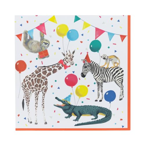 Talking Tables 20 x Safari Tier Thema Papierservietten für Mädchen & Jungen Geburtstag oder Baby-Dusche | Kinder Party Servietten, Picknick, Einweg, recycelt Eco Choice, Madagaskar 33cm Talking Tables 20 x Safari Tier Thema Papierservietten für Mädchen & Jungen Geburtstag oder Baby-Dusche | Kinder Party Servietten, Picknick, Einweg, recycelt Eco Choice, Madagaskar 33cm von Talking Tables