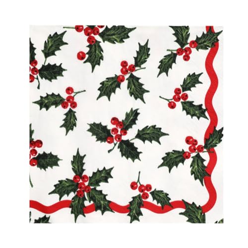 Talking Tables 20 x recycelbare Weihnachtsservietten aus Papier, Bezaubernde weiße Weihnachts-Einwegservietten mit Stechpalmenmotiv, ganzjährige Verwendung, Decoupage, Catering, gemusterte Serviette Talking Tables 20 x recycelbare Weihnachtsservietten aus Papier, Bezaubernde weiße Weihnachts-Einwegservietten mit Stechpalmenmotiv, ganzjährige Verwendung, Decoupage, Catering, gemusterte Serviette von Talking Tables