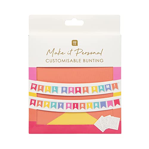 Talking Tables 3 m personalisierbare Party-Wimpelkette mit Alphabet-Aufklebern für Kinder und Erwachsene – Perfekt für Geburtstage, Namen und Anlässe. Maße: 3 m Länge, 15 Wimpel von Talking Tables