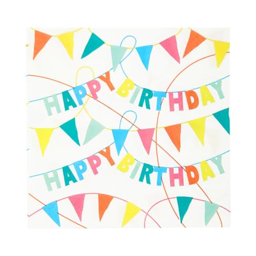Talking Tables 40 x Happy Birthday Servietten - Einweg Papierservietten | Umweltfreundliches Papiergeschirr, Recycelbare Party Tischdekorationen für Mädchen oder Jungen - 33cm x 33cm Talking Tables 40 x Happy Birthday Servietten - Einweg Papierservietten | Umweltfreundliches Papiergeschirr, Recycelbare Party Tischdekorationen für Mädchen oder Jungen - 33cm x 33cm von Talking Tables