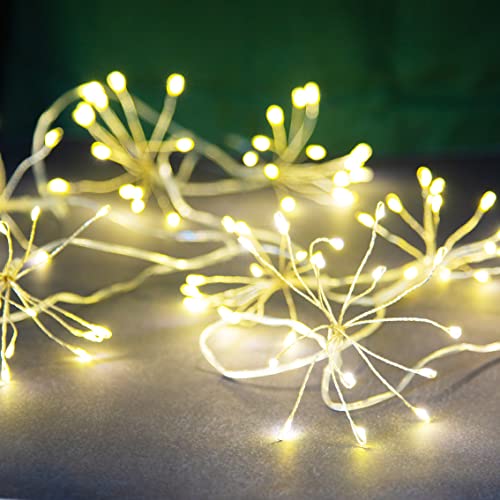 Talking Tables Allium Starburst Lichterkette, batteriebetrieben, 2 m LED-Lichterkette für den Innenbereich, Cluster Star Burst Feuerwerk Lichter für Weihnachten, Schlafzimmer Dekorationen, Hochzeit von Talking Tables