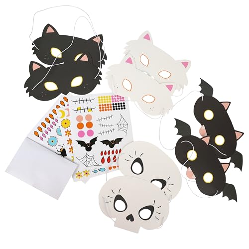 Talking Tables Bastelset für Halloween-Partymasken, 8 leere Gesichtsmasken für selbstgemachte Kinderkostüme, Cosplay, Tierbastelsets, Katzenmasken, Tiermasken, Totenkopfmasken Talking Tables Bastelset für Halloween-Partymasken, 8 leere Gesichtsmasken für selbstgemachte Kinderkostüme, Cosplay, Tierbastelsets, Katzenmasken, Tiermasken, Totenkopfmasken von Talking Tables