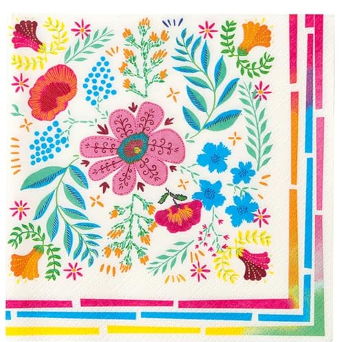 Talking Tables Bunte Boho-Papierservietten mit Blumenmuster, weiche Einweg-Servietten für Sommeressen, Grillen, Picknick, Kindergeburtstag, Alltag, Encanto-Party, Festival, Serviettentechnik, Talking Tables Bunte Boho-Papierservietten mit Blumenmuster, weiche Einweg-Servietten für Sommeressen, Grillen, Picknick, Kindergeburtstag, Alltag, Encanto-Party, Festival, Serviettentechnik, von Talking Tables